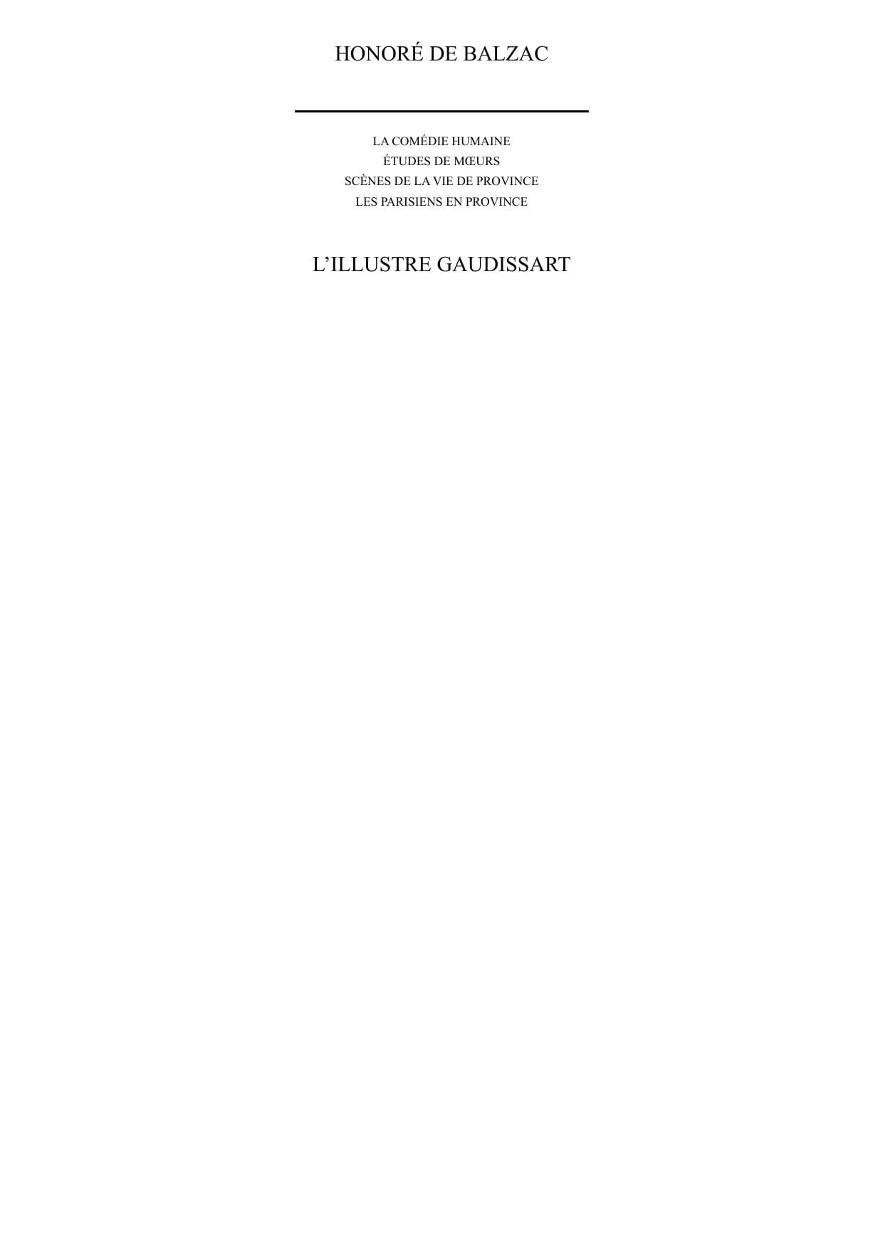 Couverture de « L’illustre Gaudissart »