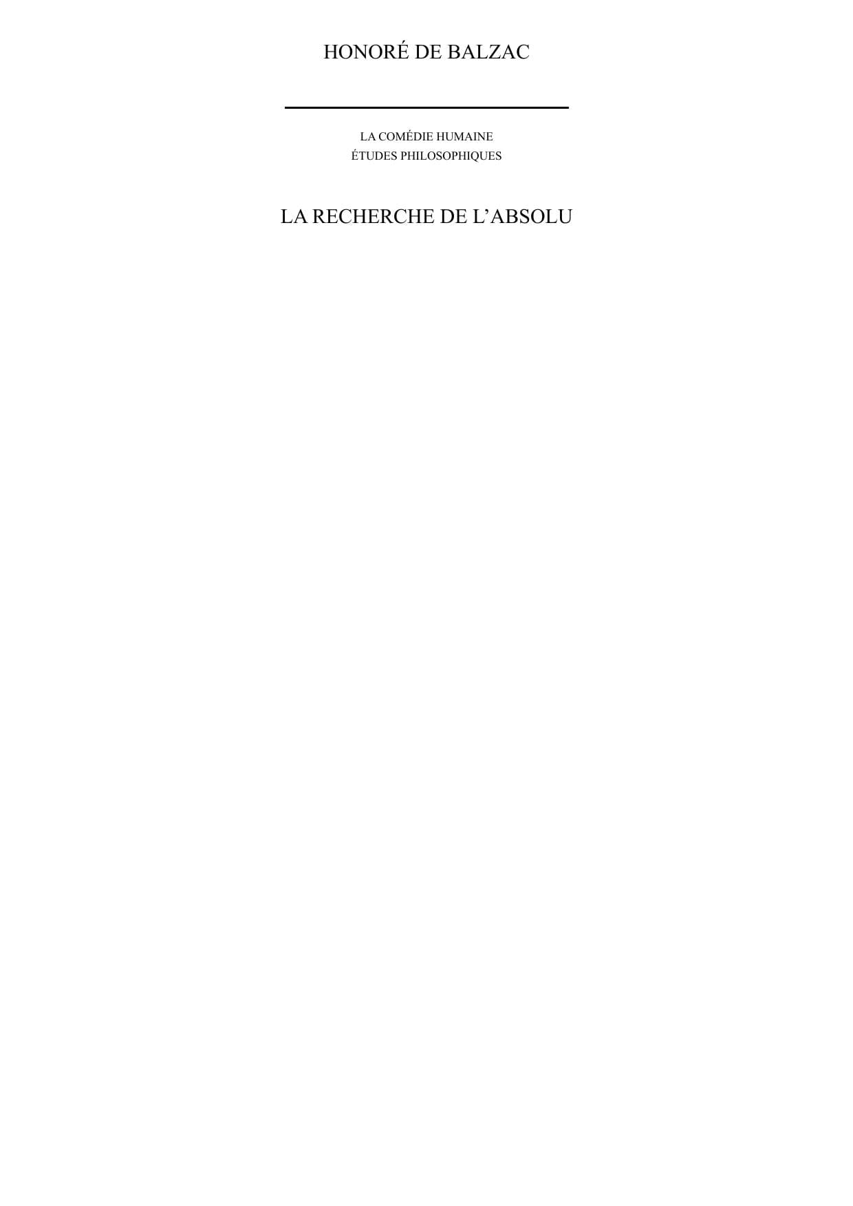 Couverture de « La recherche de l’absolu »