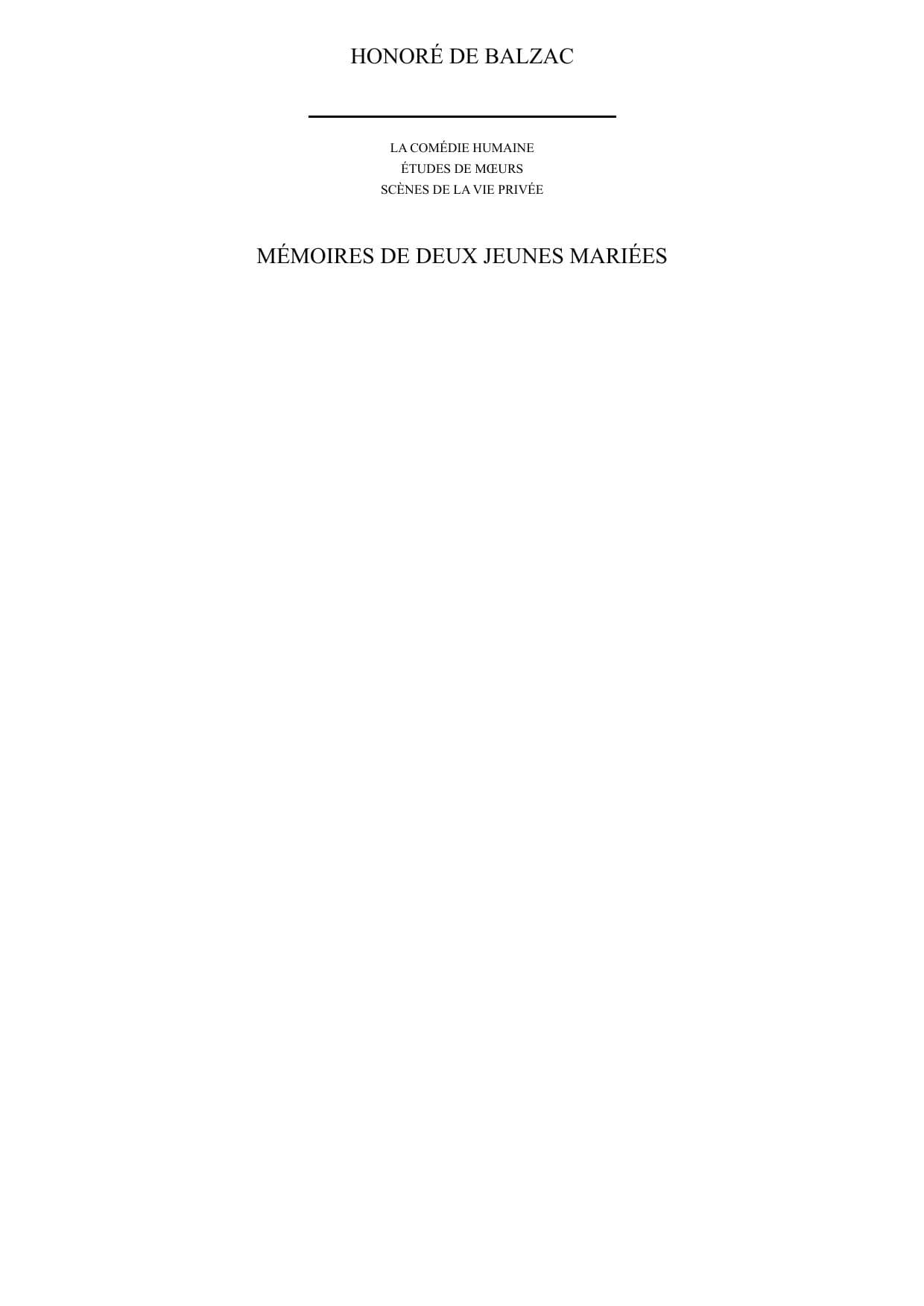 Couverture de « Mémoires de deux jeunes mariées »