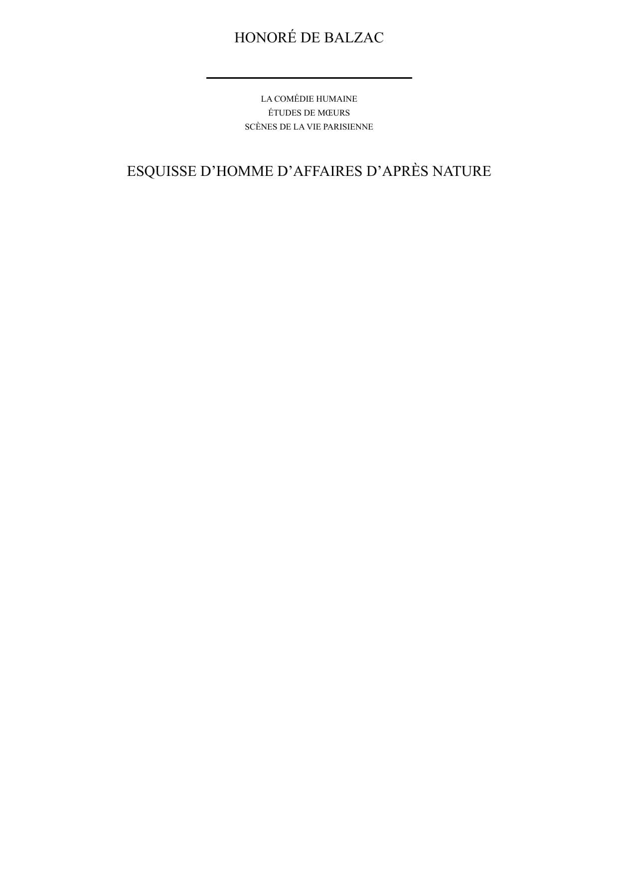 Couverture de « Esquisse d’homme d’affaires d’après nature »