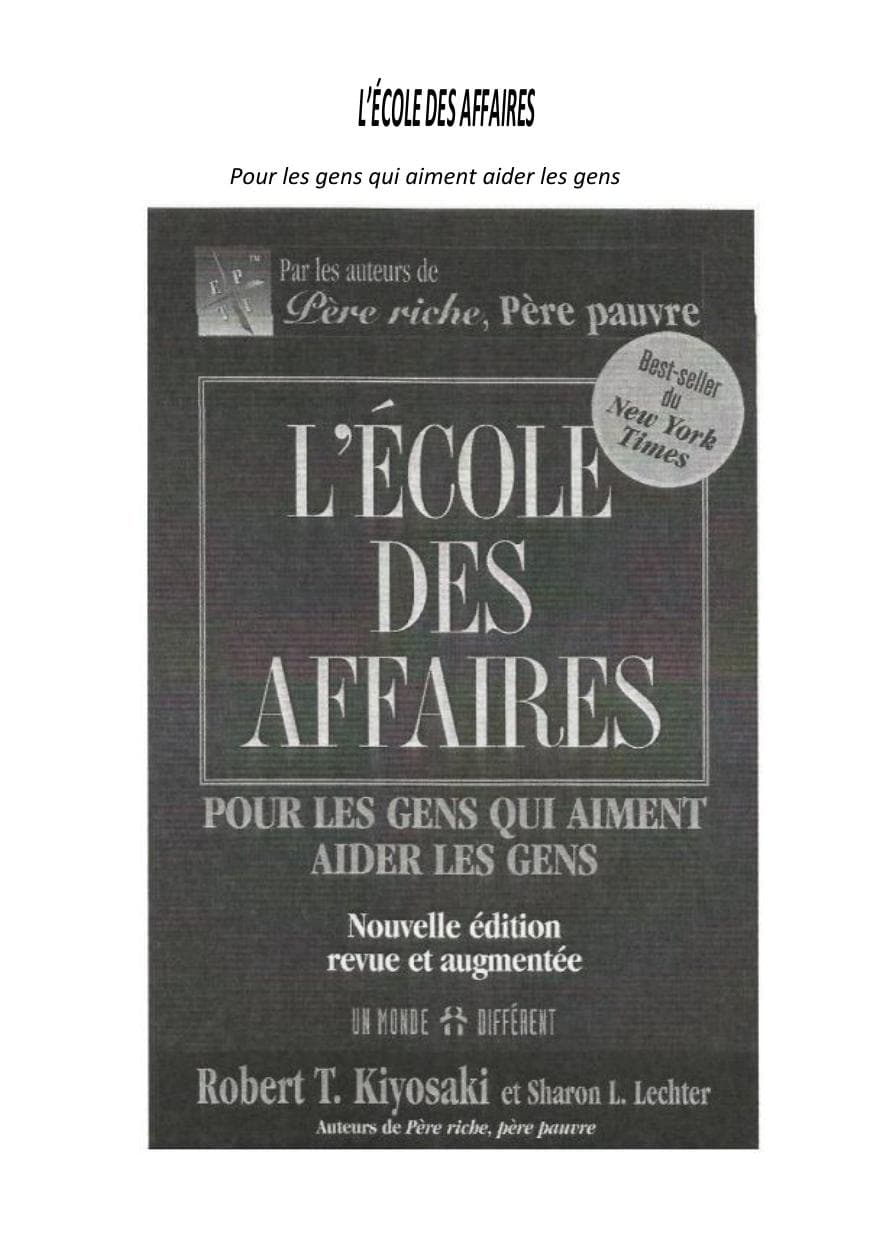 Couverture de « l école des affaires »