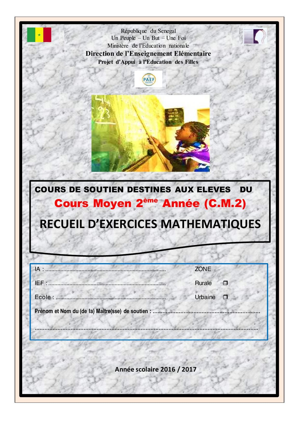 Couverture de « 6. RECUEIL D'EXERCICES MATHEMATIQUES CM2 2017-1 »