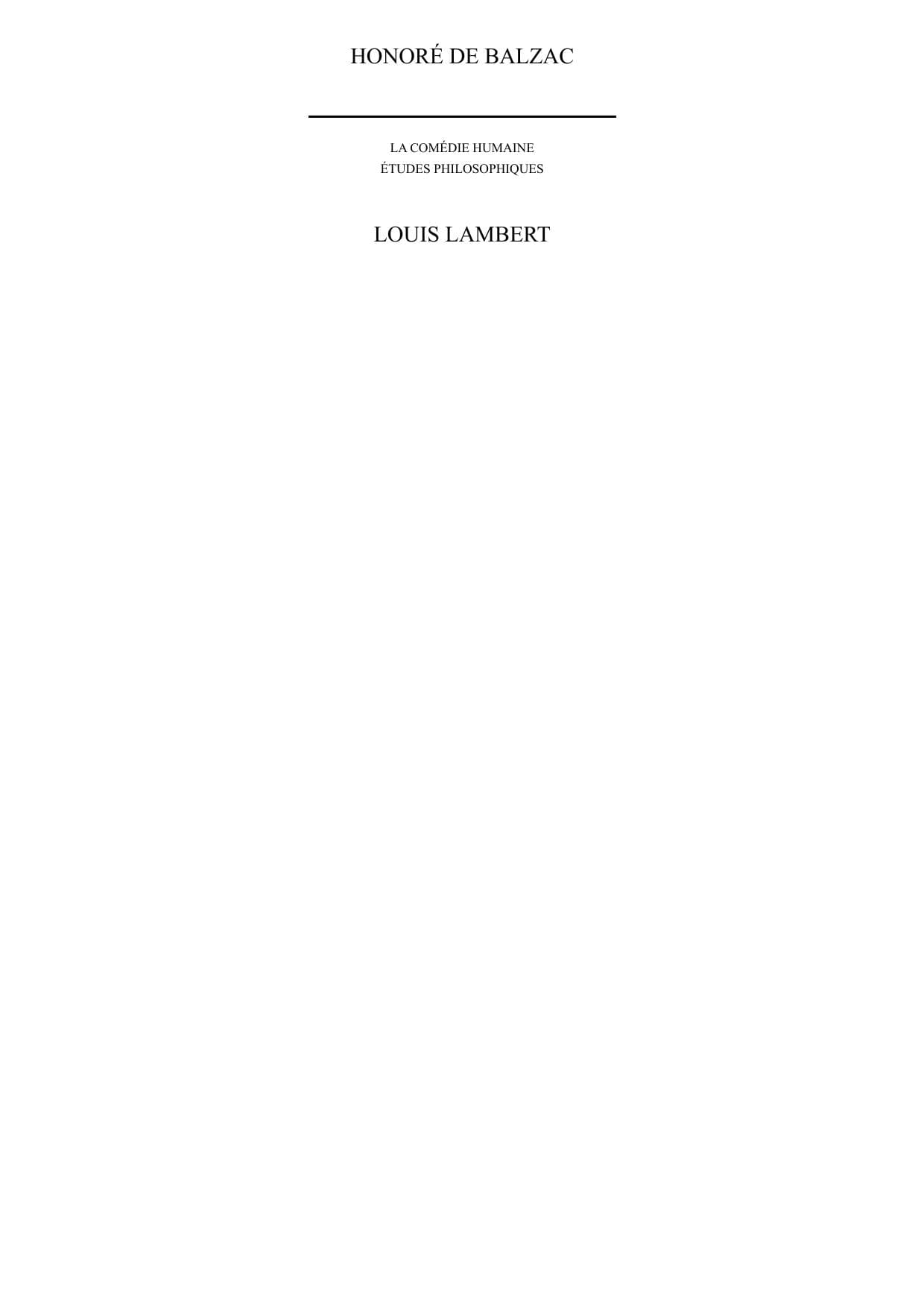 Couverture de « Louis Lambert »