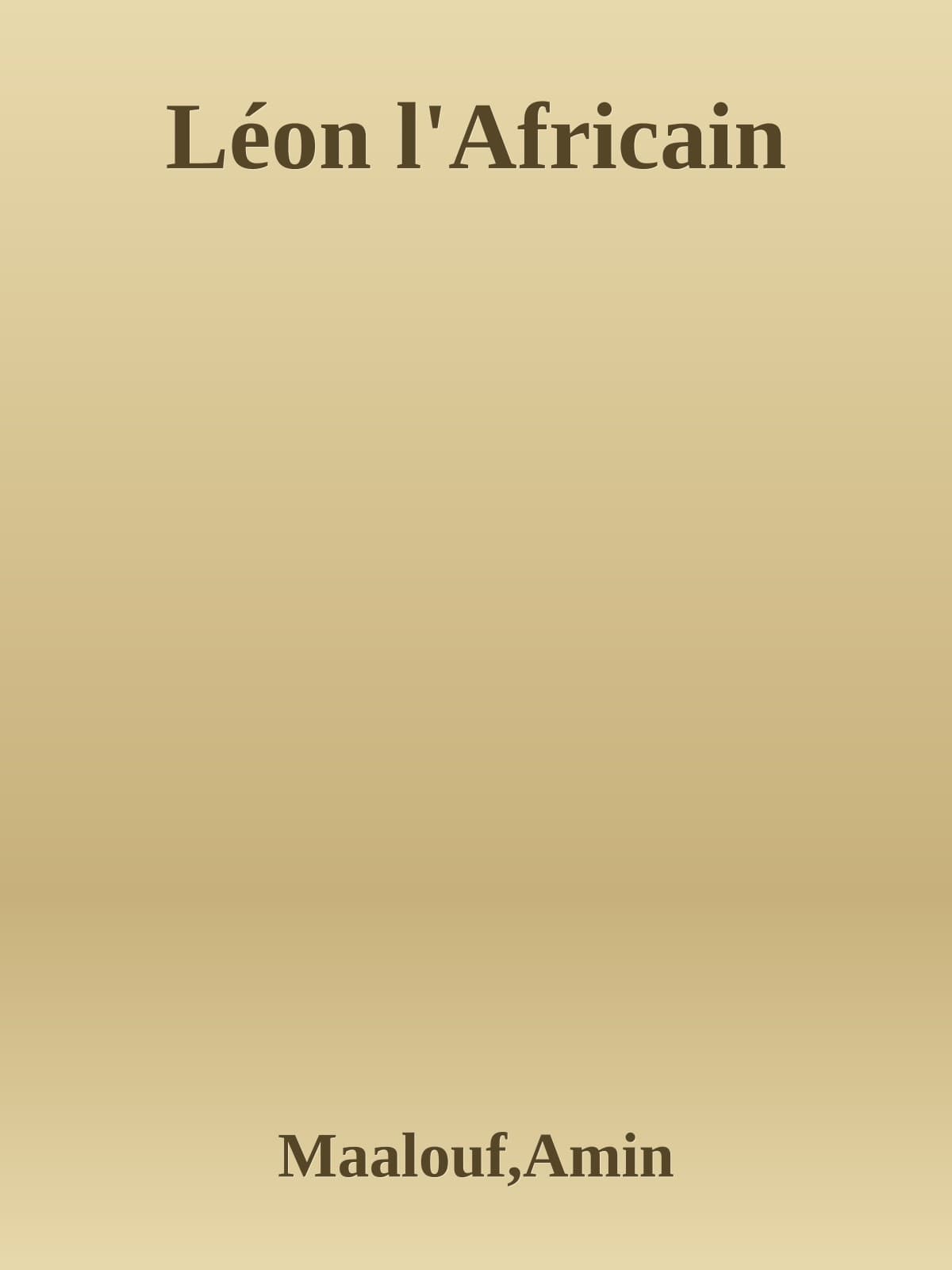 Couverture de « Léon l'Africain »