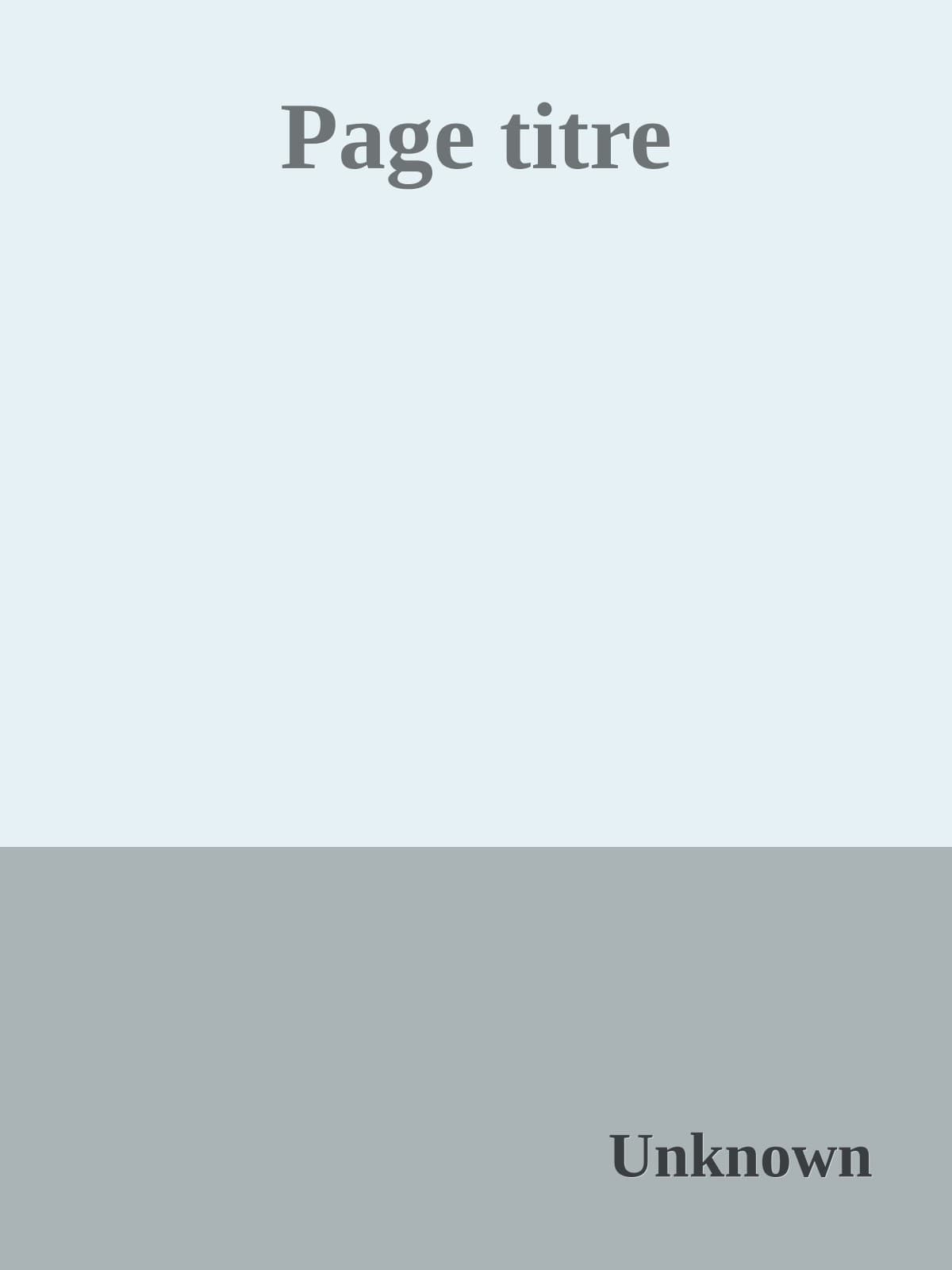 Couverture de « Page titre »