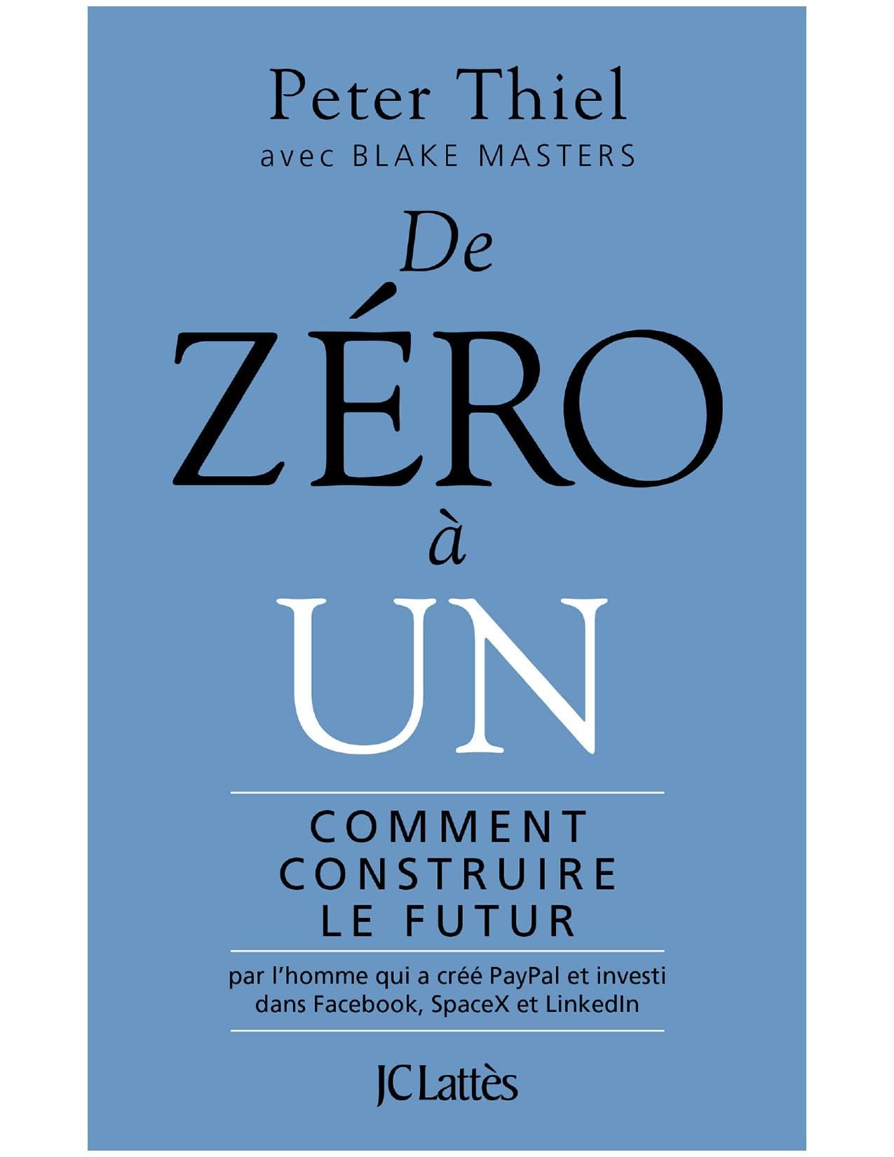Couverture de « De zéro à un - Peter THIEL »