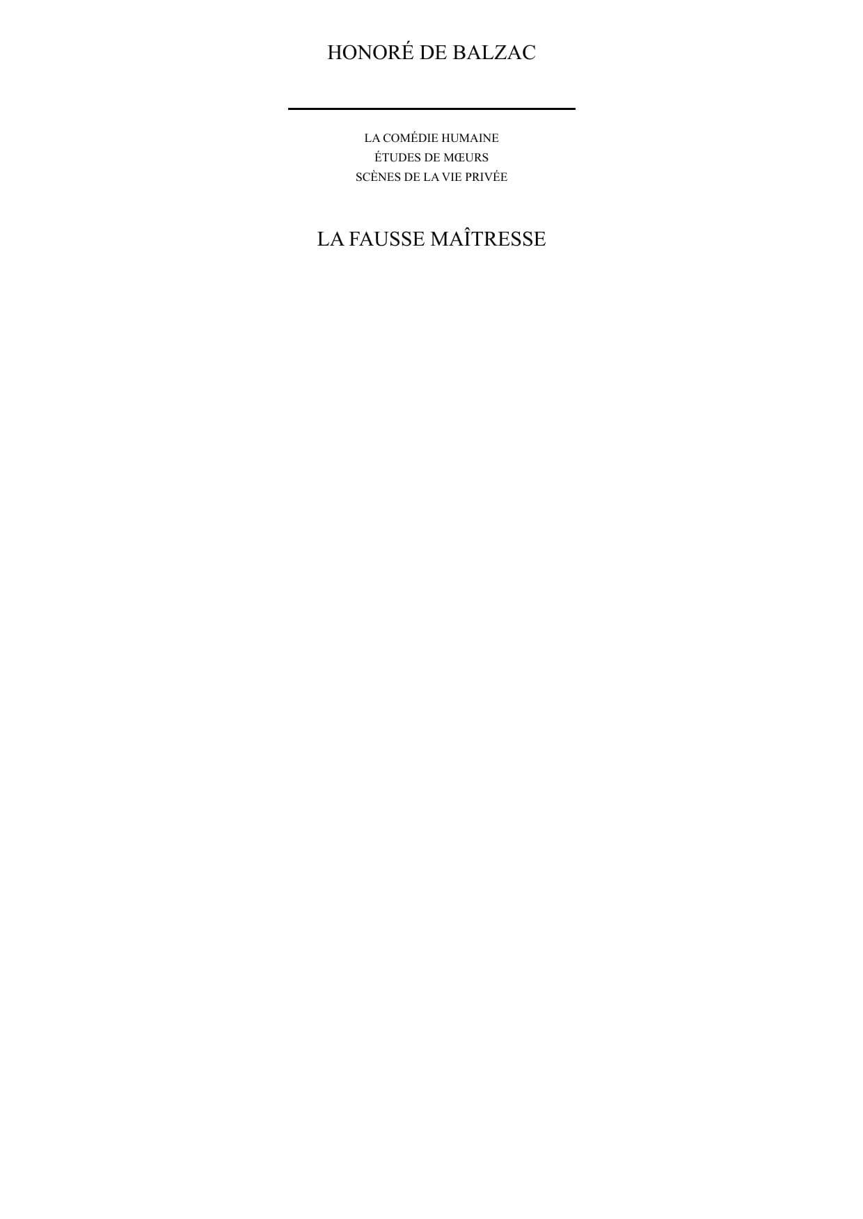 Couverture de « La fausse maîtresse »