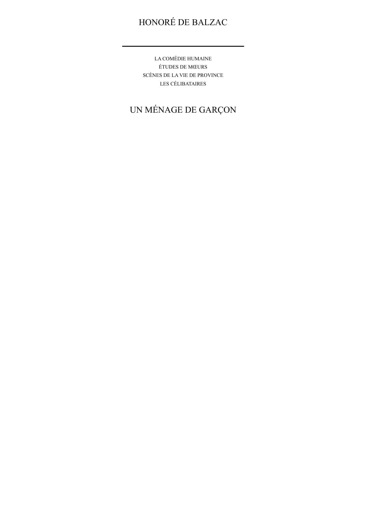 Couverture de « Un ménage de garçon »