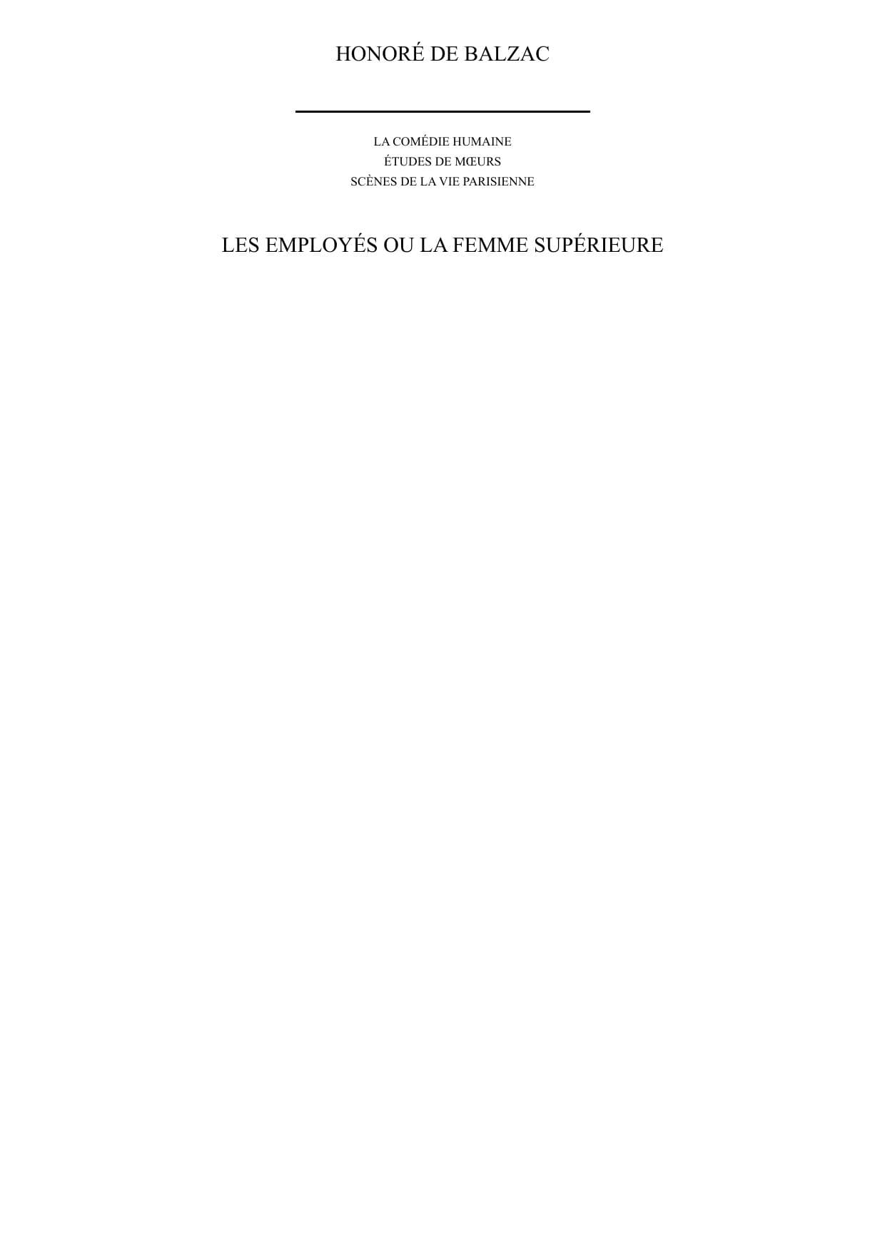 Couverture de « Les employés ou la femme supérieure »