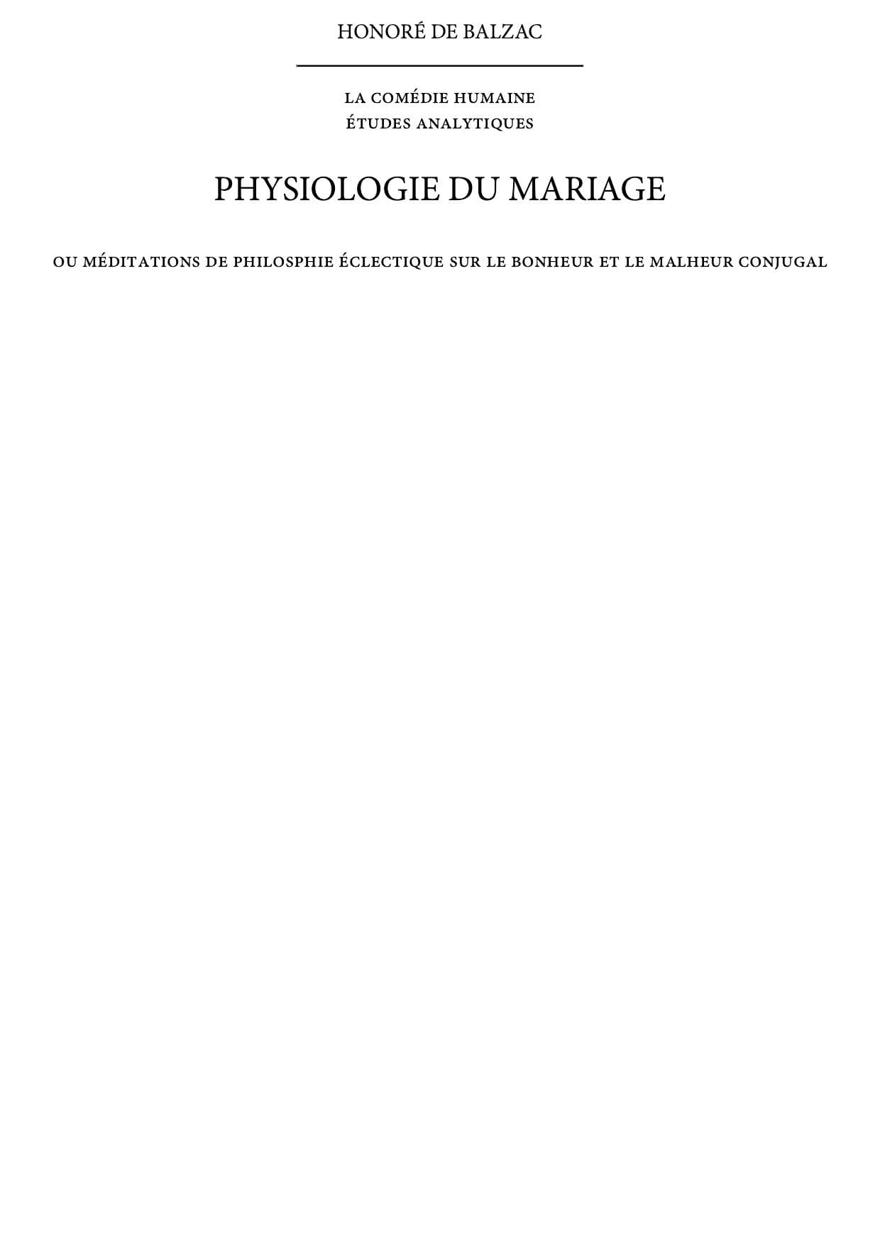 Couverture de « Physiologie du mariage »