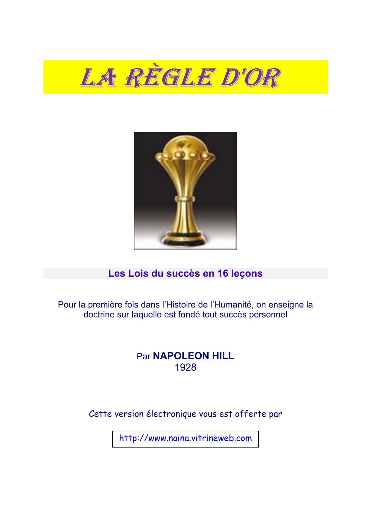 Couverture de « Microsoft Word - La Règle d'Or.doc »