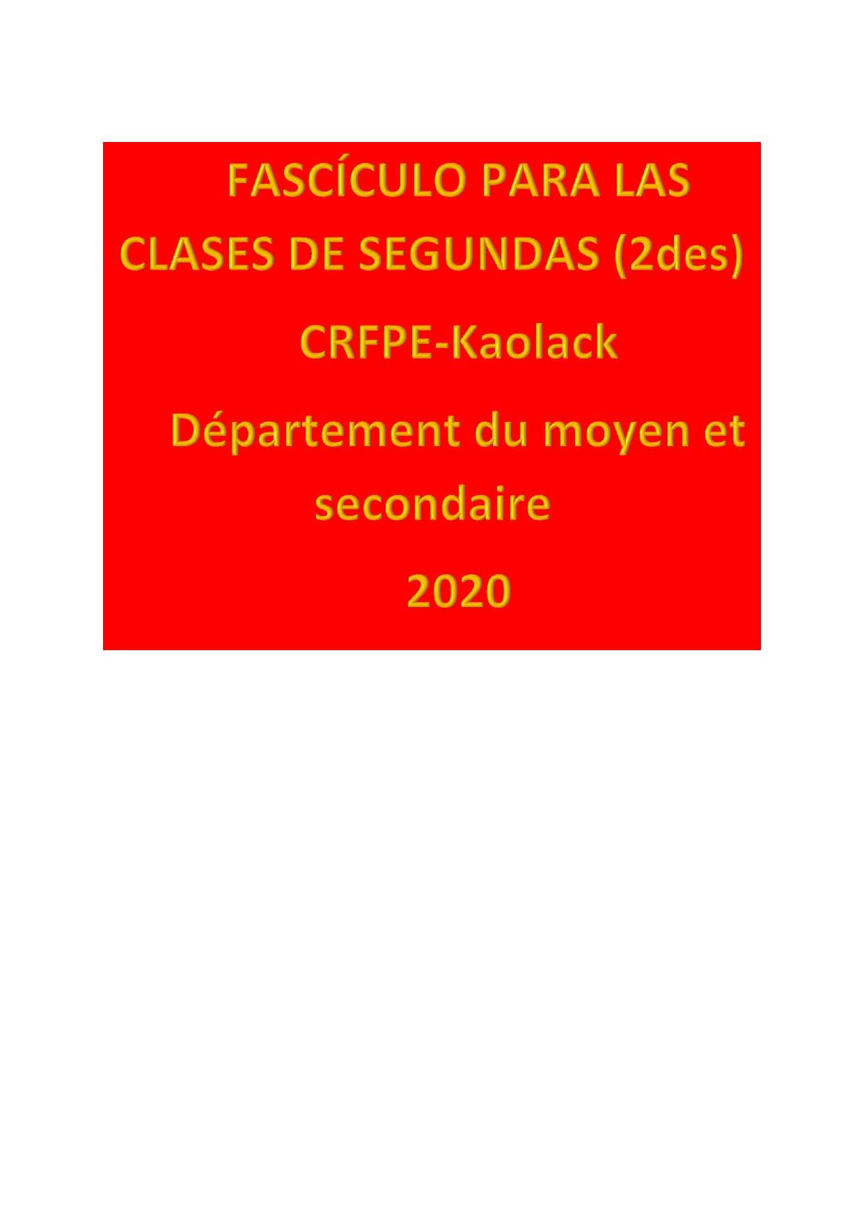 Couverture de « Fascicule espagnol classes de secondes »