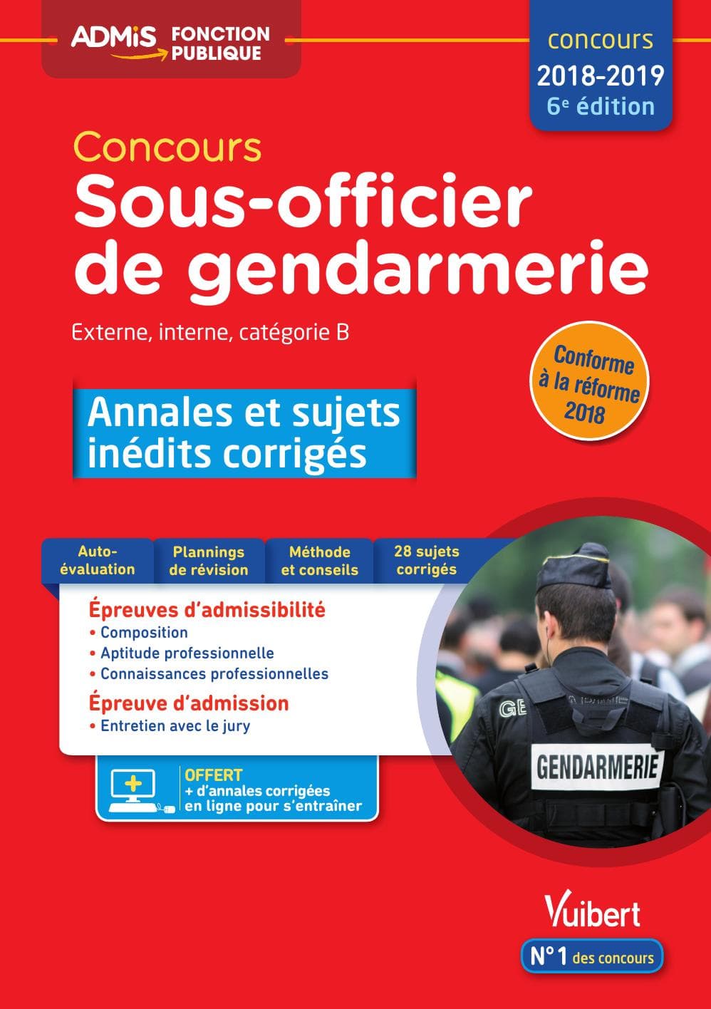 Couverture de « Concours Sous-officier de gendarmerie - Annales et sujest inédits corrigés »