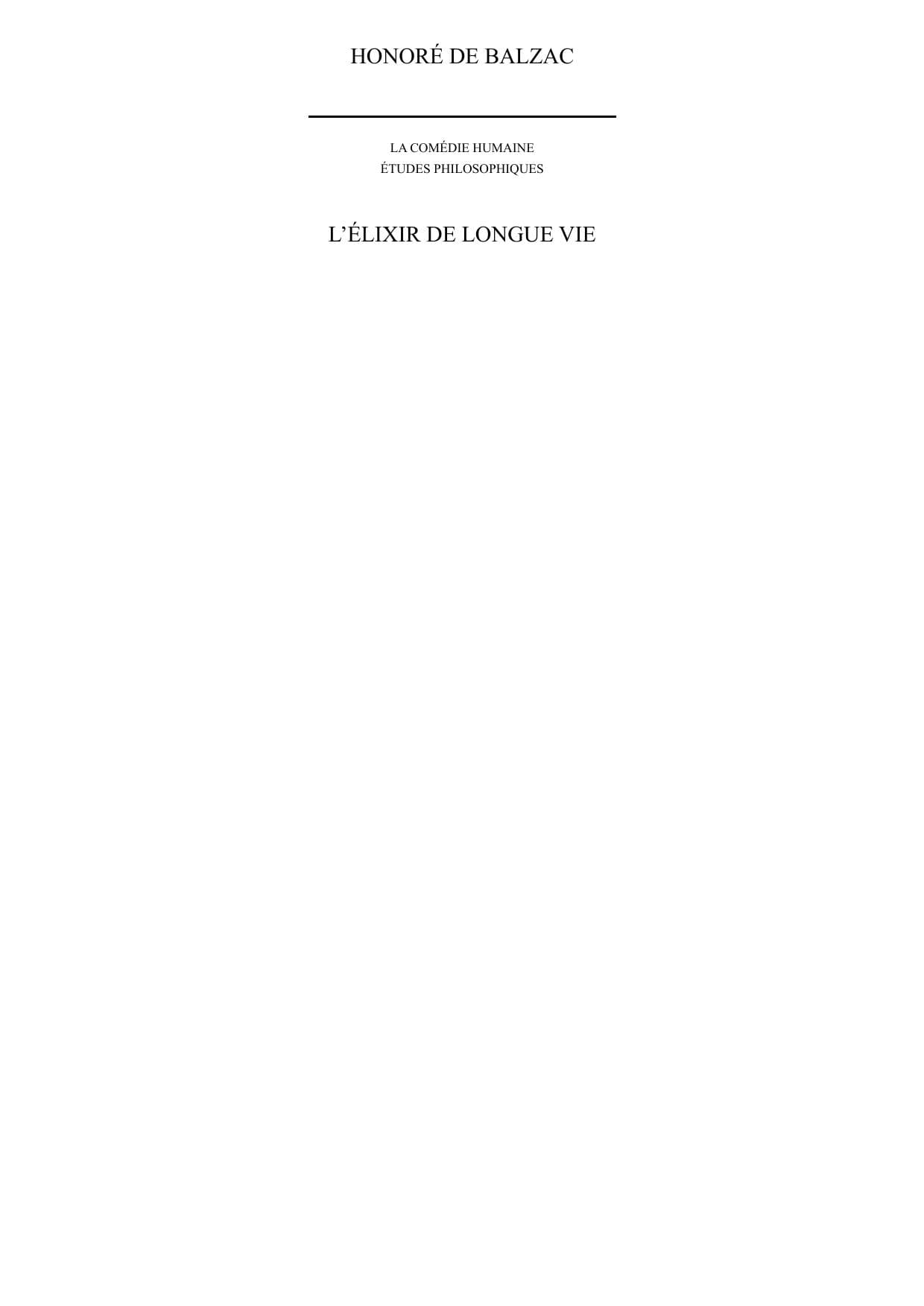 Couverture de « L’élixir de longue vie »