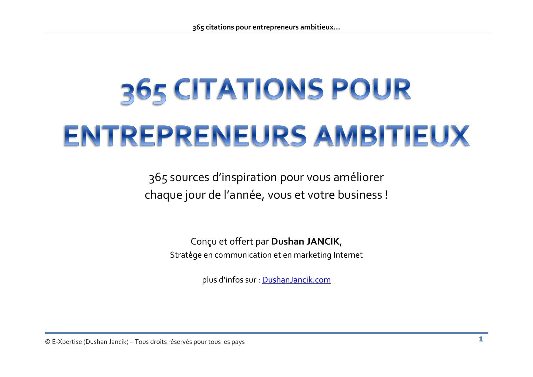 Couverture de « 365-citations-pour-entrepreneurs-ambitieux dushan-jancik »