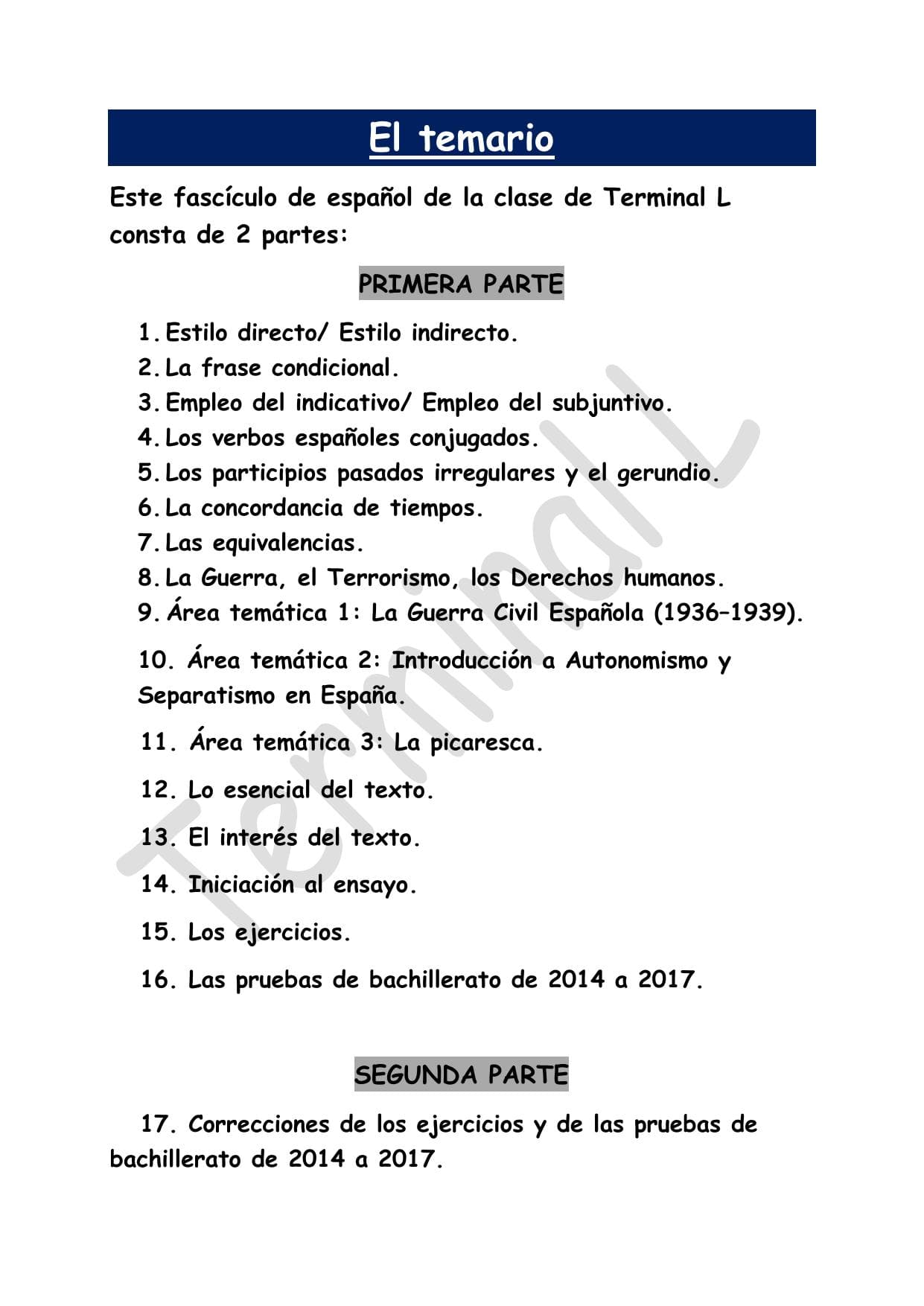 Couverture de « bac espagnol terminal l »