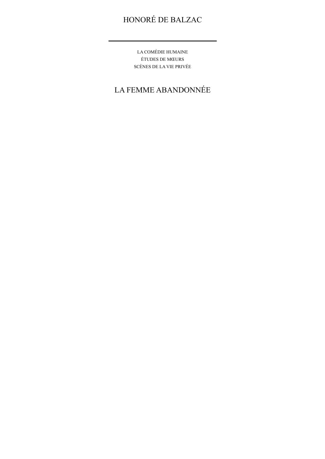 Couverture de « La femme abandonnée »