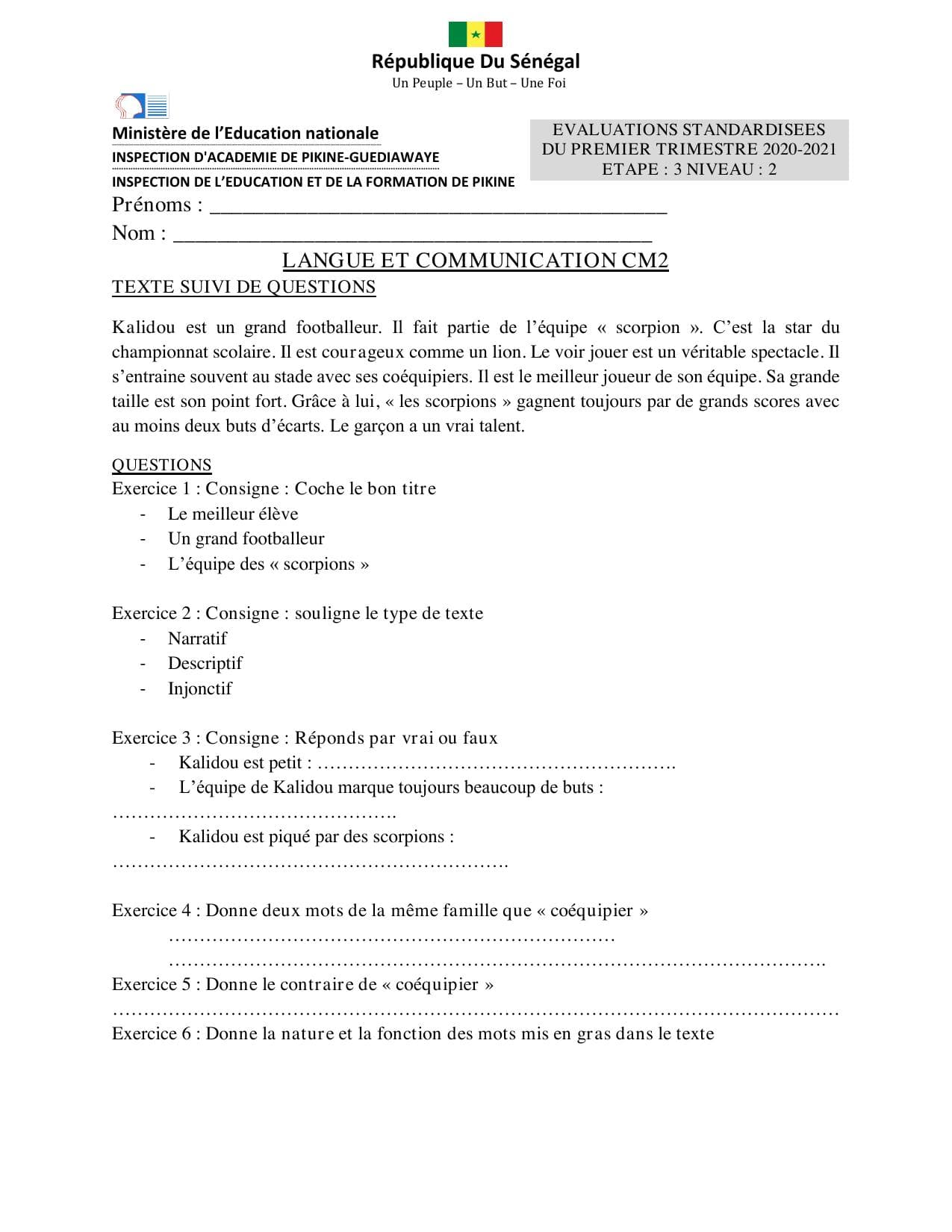 Couverture de « EPREUVES VALIDEES CM2 DES ES du 1ér TRIMESTRE 25 29 01 »