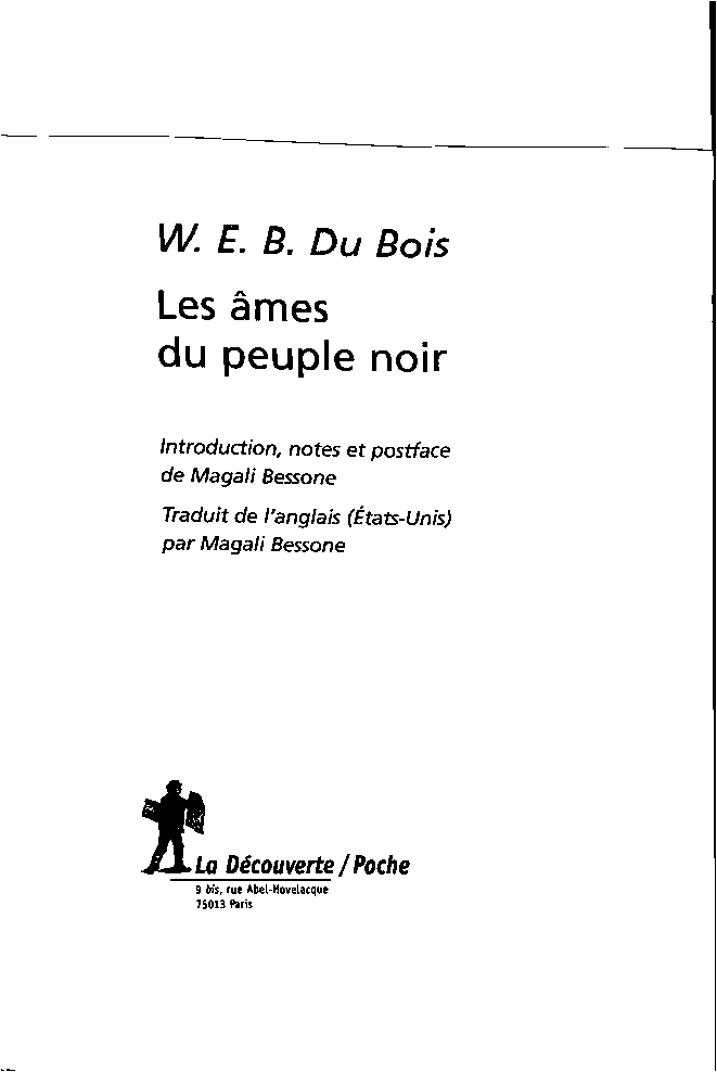 Couverture de « W. E. B. Du Bois les ames du peuple noir »
