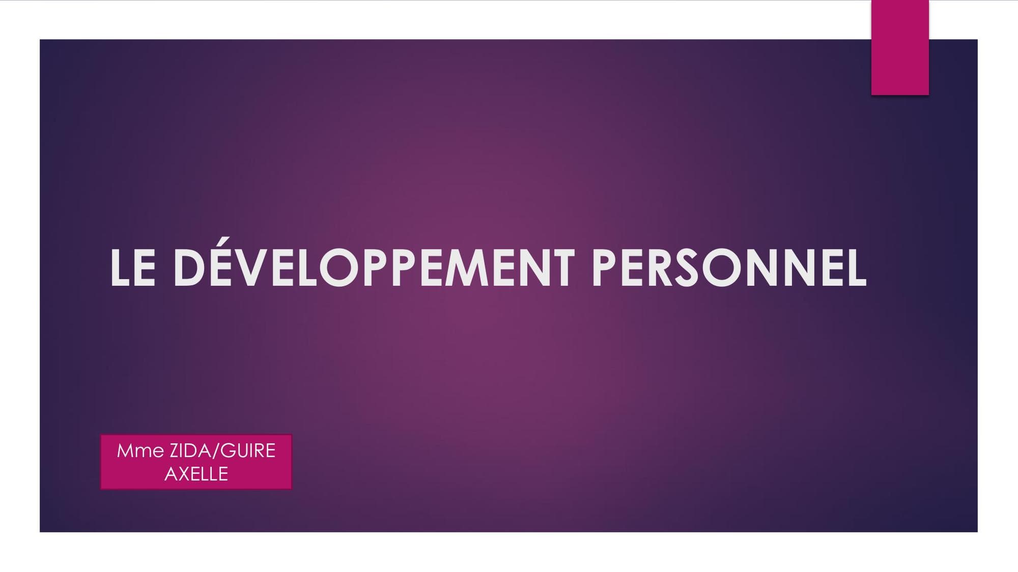 Couverture de « LE DÉVELOPPEMENT PERSONNEL »