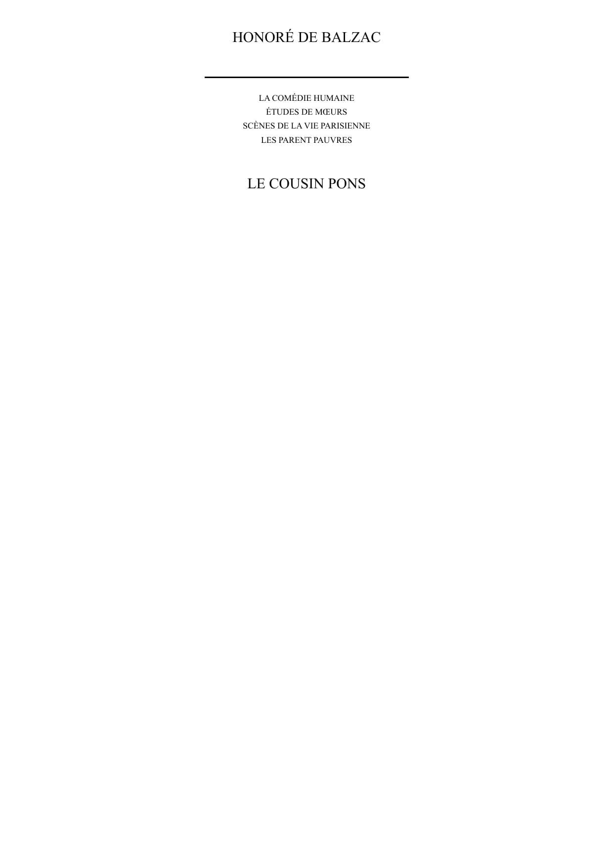Couverture de « Le cousin Pons »