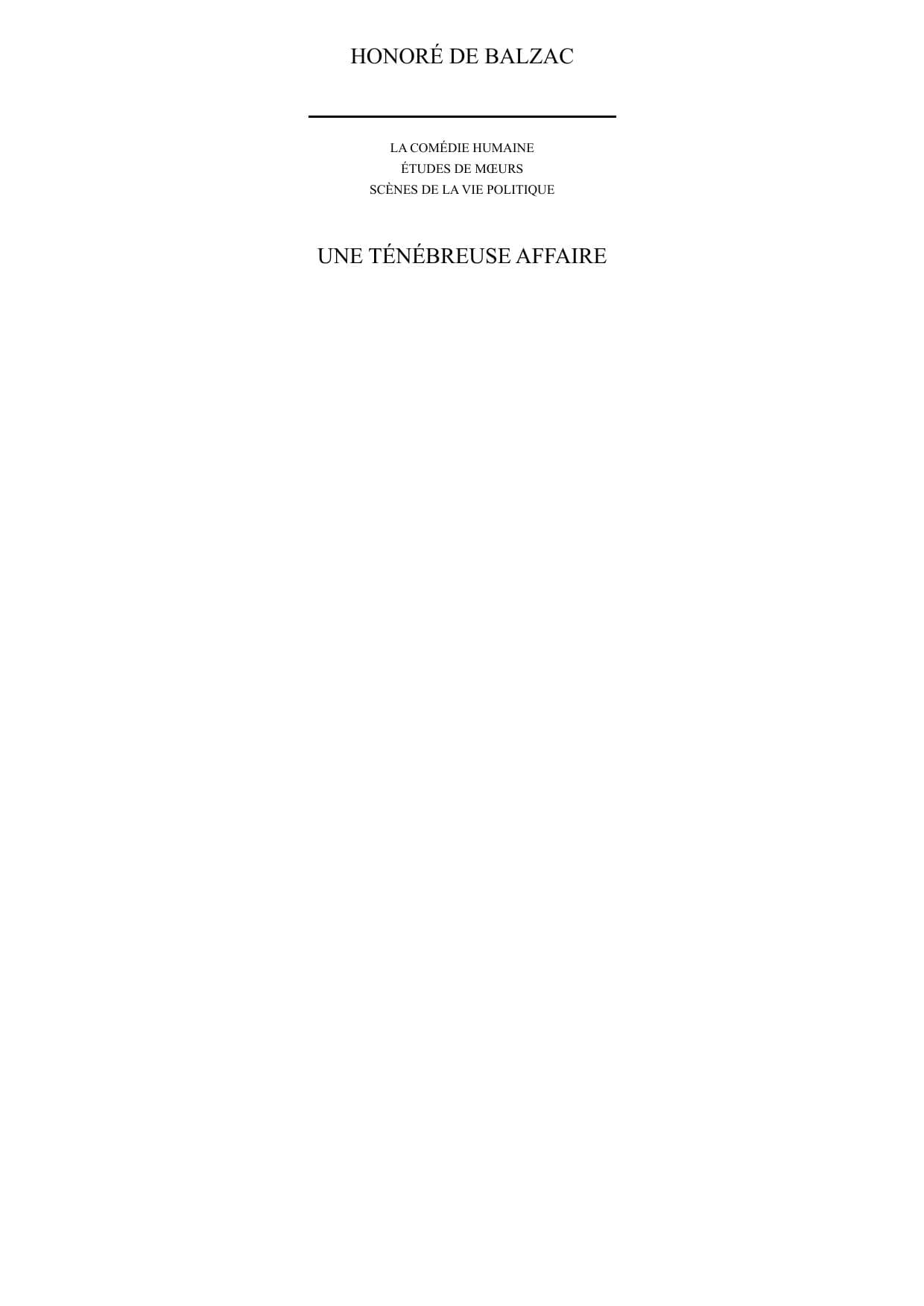 Couverture de « Une ténébreuse affaire »