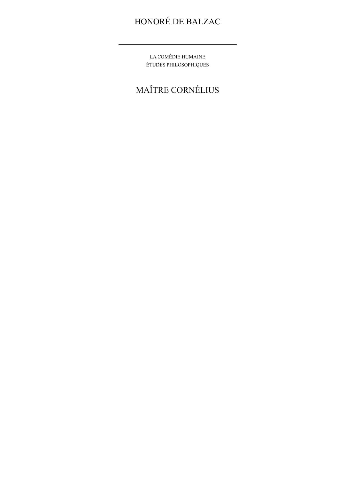 Couverture de « Maître Cornélius »