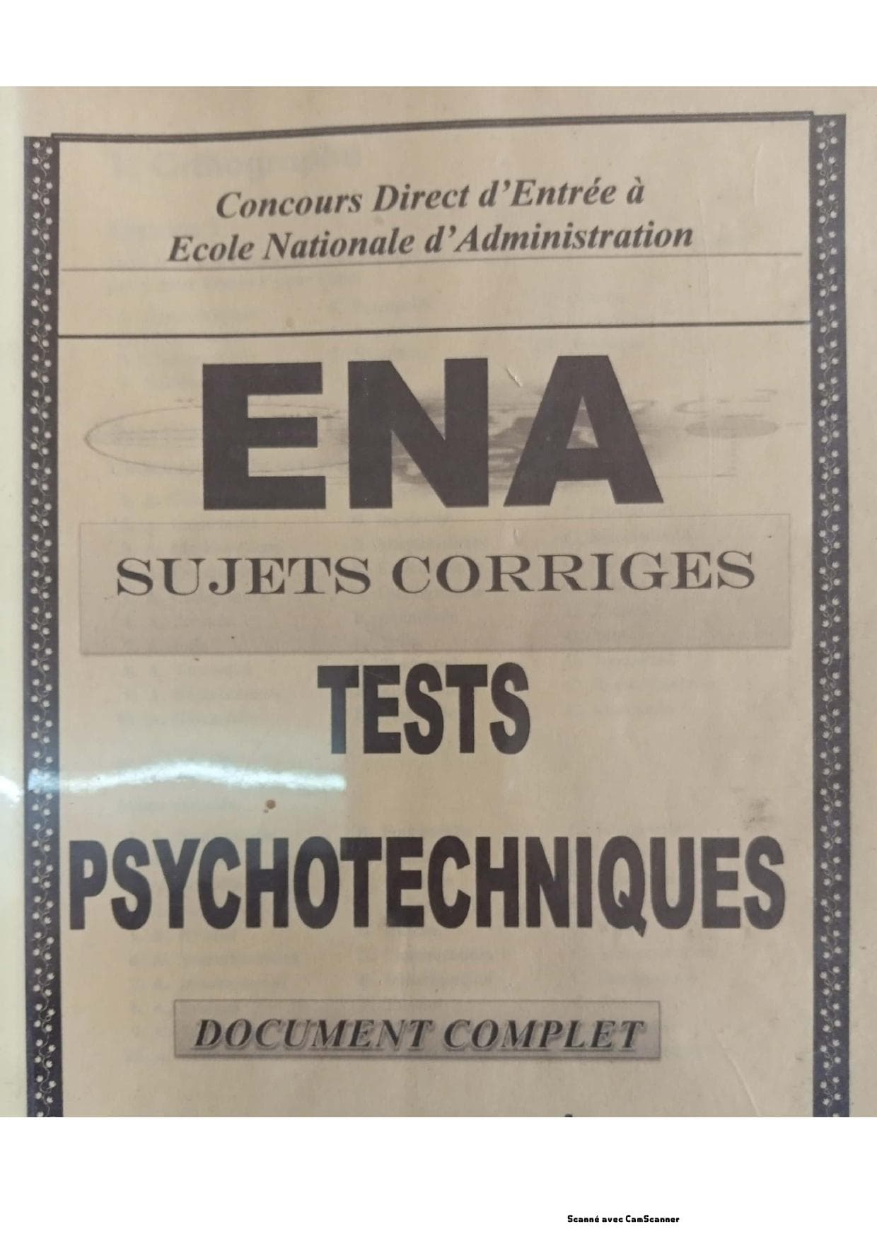 Couverture de « ENA tests psychotechniques 2021 »