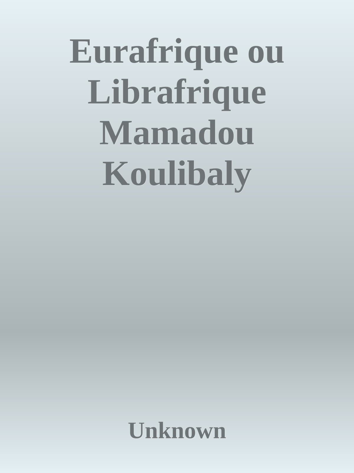 Couverture de « Unknown »