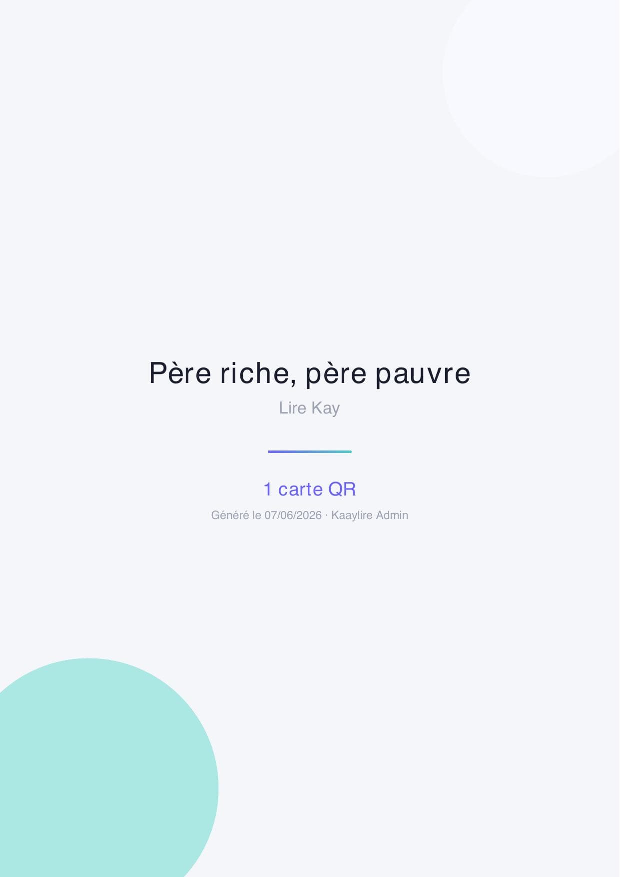 Couverture de « cartes Père riche, père pauvre »