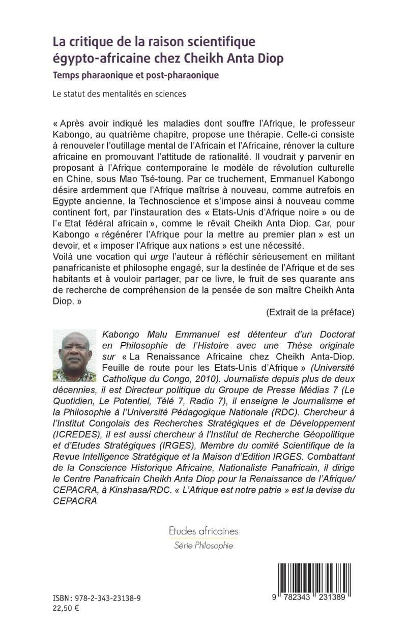 Couverture de « La critique de la raison scientifique égypto-africaine chez Cheikh Anta Diop »