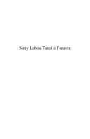 Couverture de « Sony Labou Tansi à l'oeuvre »