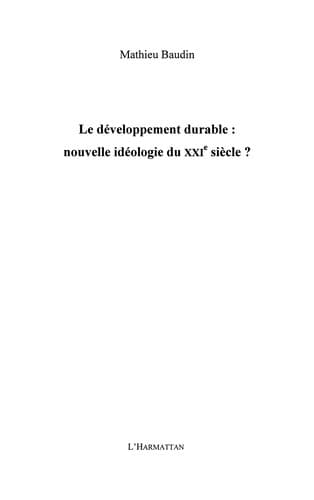Couverture de « Le développement durable »