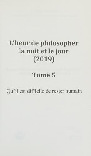 Couverture de « L'heur de philosopher la nuit et le jour (2018) Tome 4 »