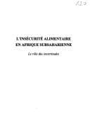 Couverture de « L'insécurité alimentaire en Afrique subsaharienne »