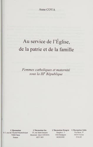 Couverture de « Au service de l'Eglise, de la patrie et de la famille »