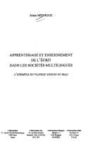 Couverture de « Apprentissage et enseignement de l'écrit dans les sociétés multilingues »