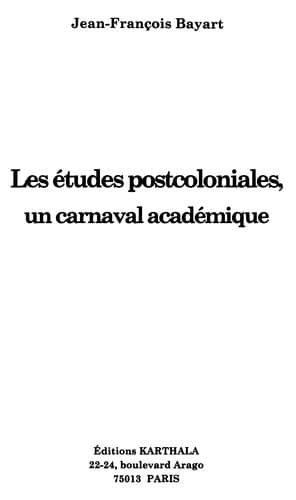 Couverture de « Les études postcoloniales »