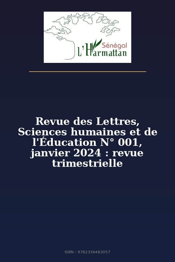 Couverture de « Revue des Lettres, Sciences humaines et de l'Éducation N° 001, janvier 2024 : revue trimestrielle »