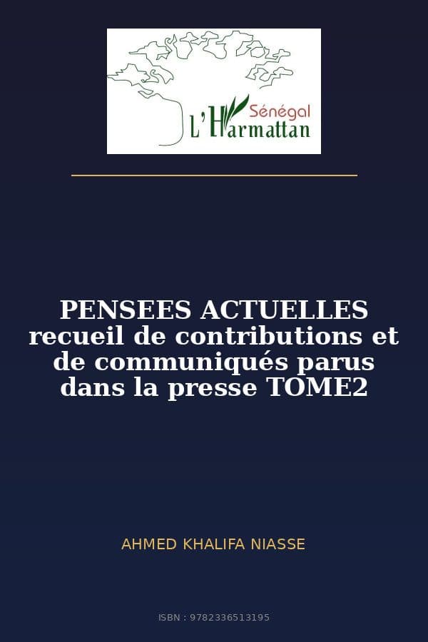 Couverture de « PENSEES ACTUELLES recueil de contributions et de communiqués parus dans la presse TOME2 »