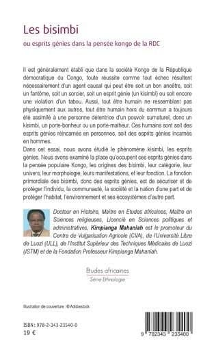 Couverture de « Les bisimbi ou esprits génies dans la pensée kongo de la RDC »