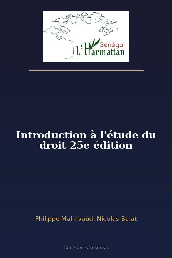 Couverture de « Introduction à l'étude du droit 25e édition »
