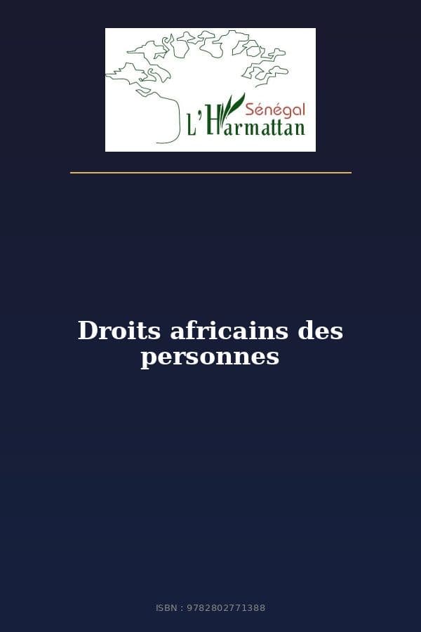 Couverture de « Droits africains des personnes »